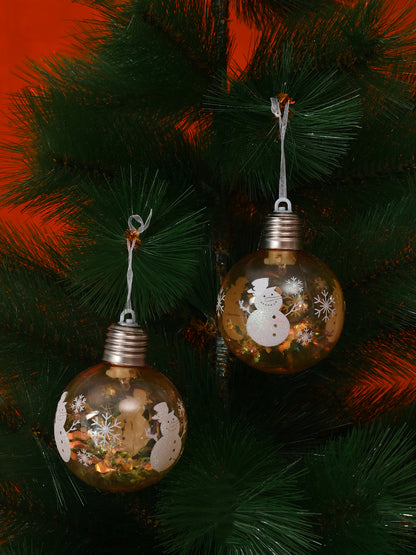 Set Of 2 LED Printed Christmas Ornaments