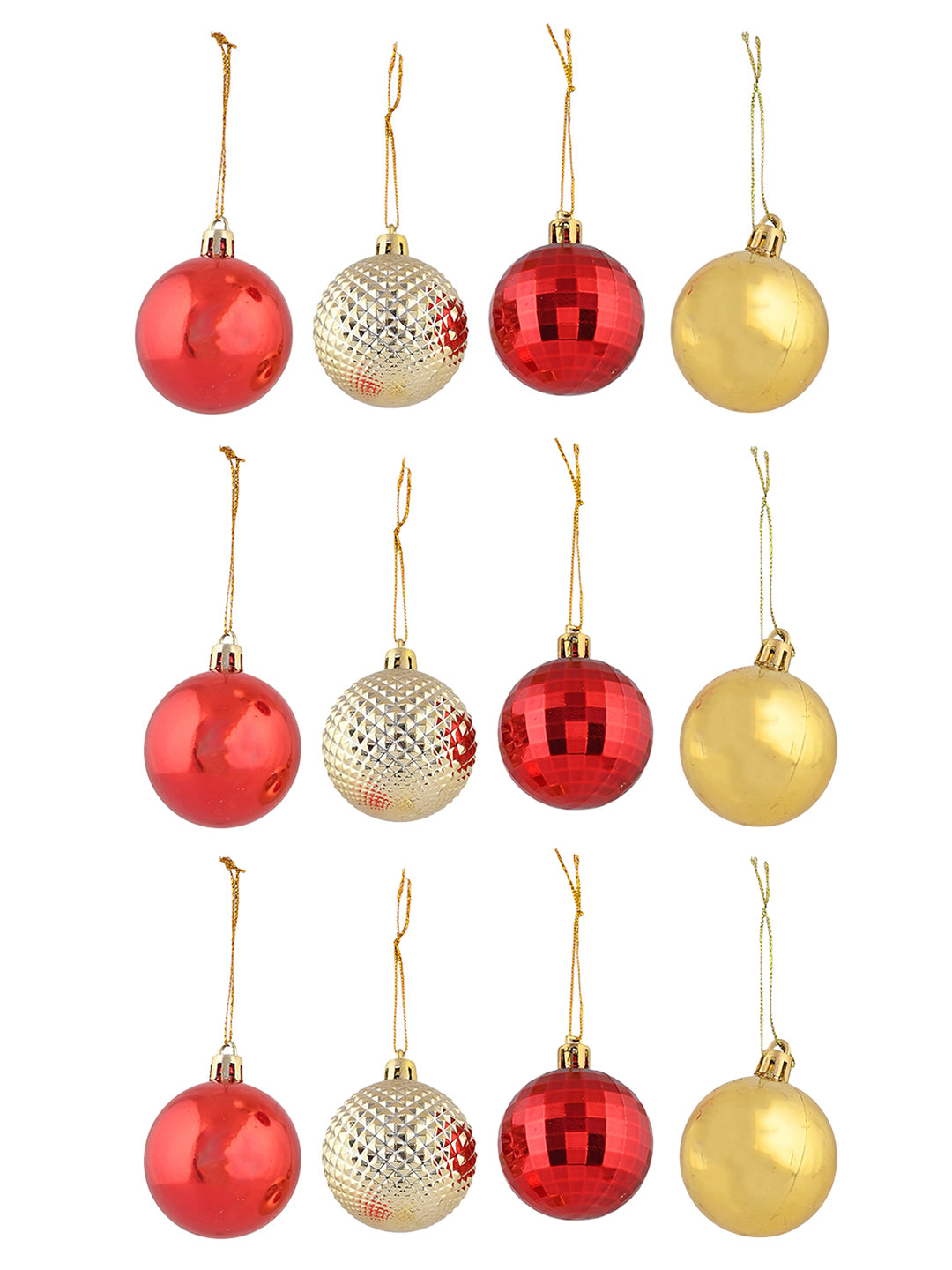 Set Of 12 Hanging Ornaments Duo Festive Decor
