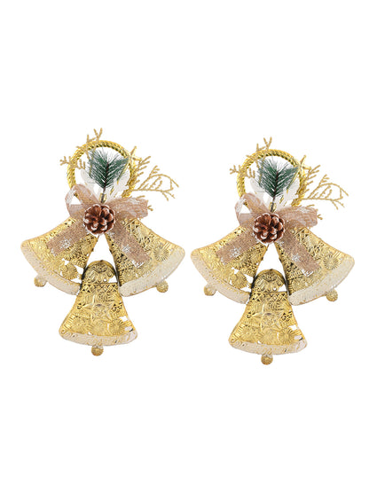 2-Pcs Yellow Hanging Half Jingle Bells
