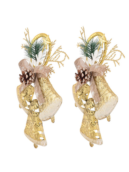 2-Pcs Yellow Hanging Half Jingle Bells