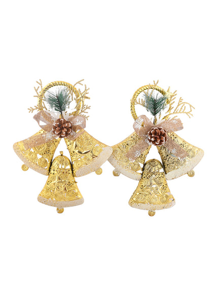 2-Pcs Yellow Hanging Half Jingle Bells