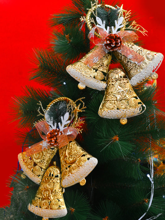 2-Pcs Yellow Hanging Half Jingle Bells