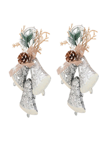 2-Pcs Grey Hanging Half Jingle Bells