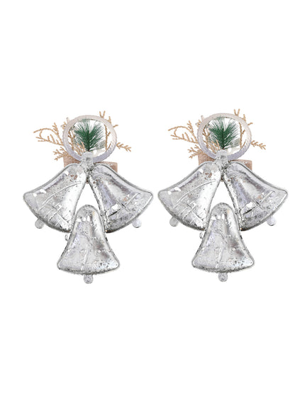 2-Pcs Grey Hanging Half Jingle Bells