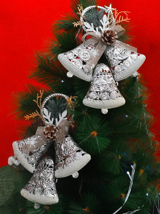 2-Pcs Grey Hanging Half Jingle Bells