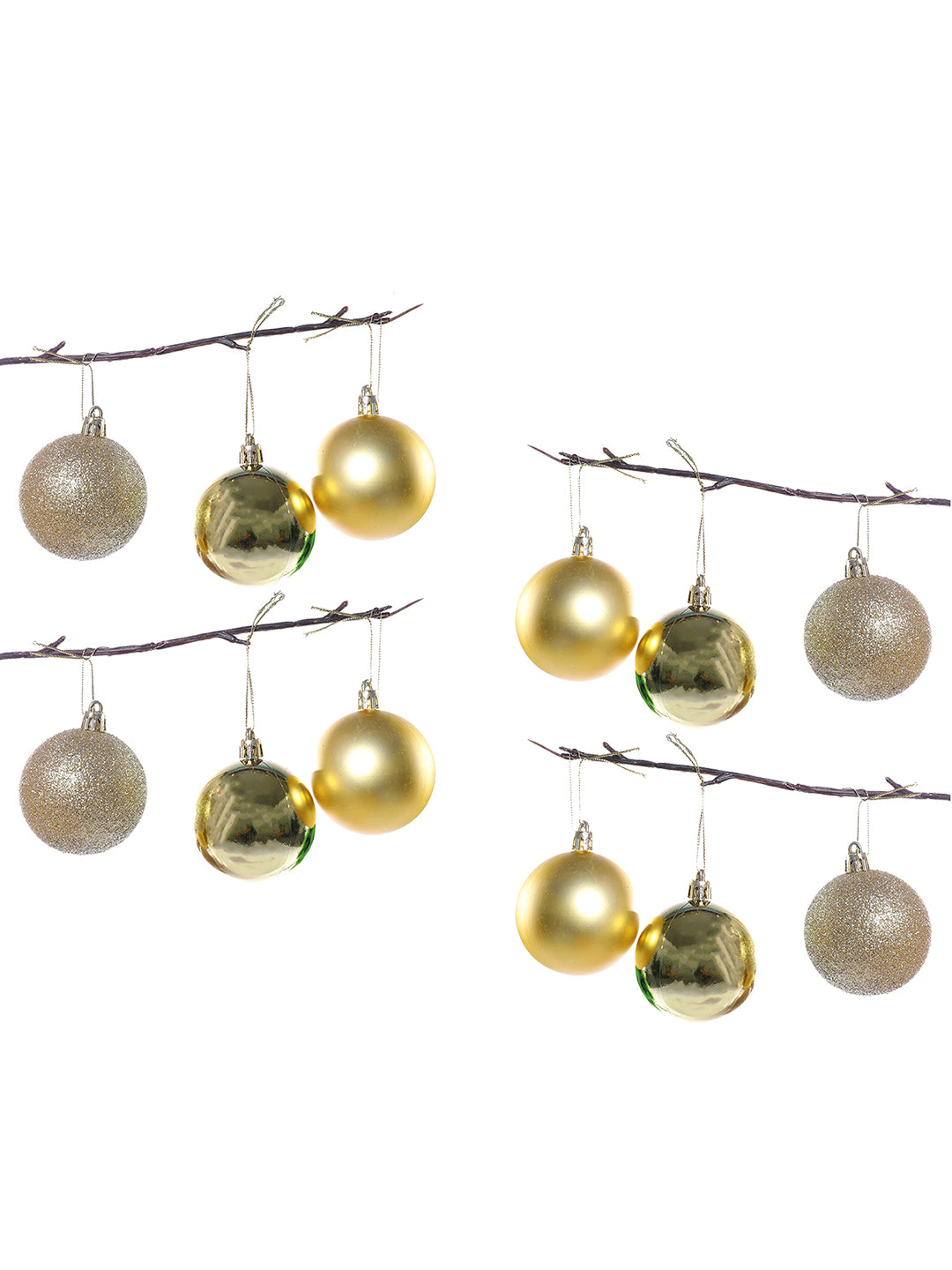 12 Pcs Glitter Gala Bauble Set