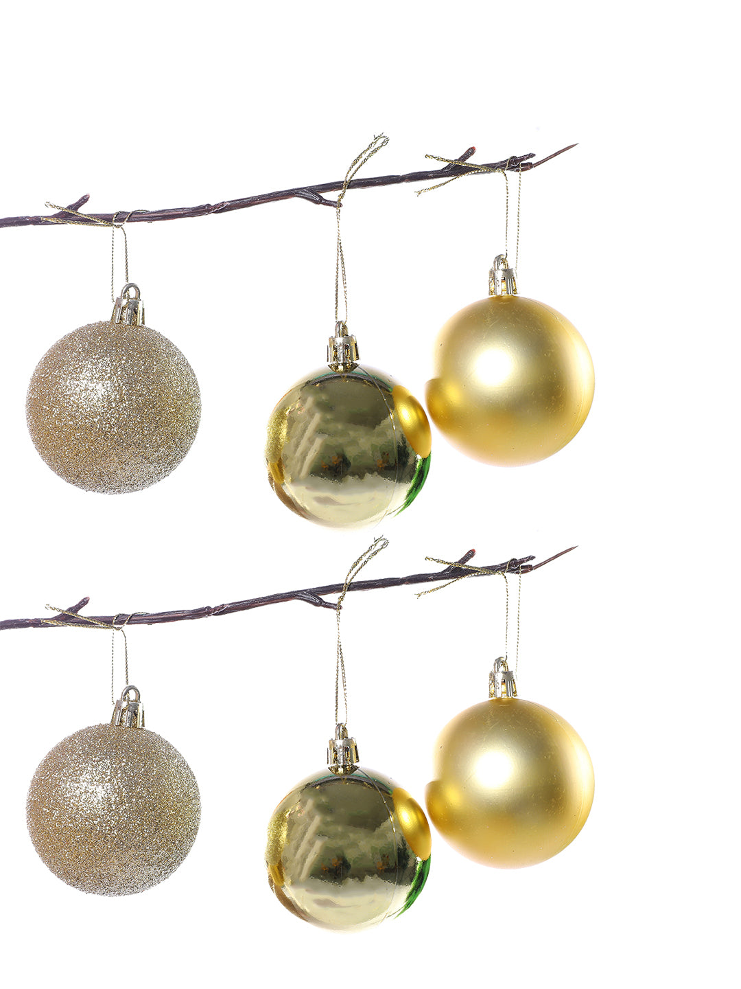 12 Pcs Glitter Gala Bauble Set