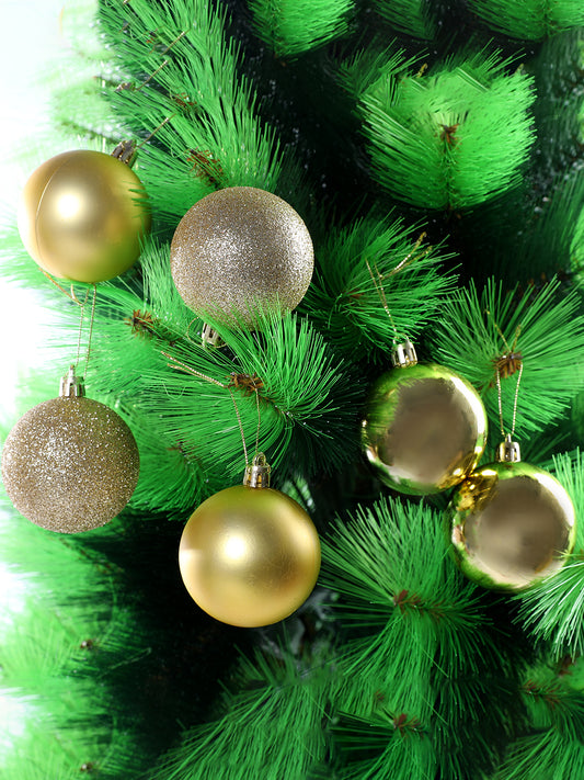 Set of 6 Golden Glitter Gala Bauble Set