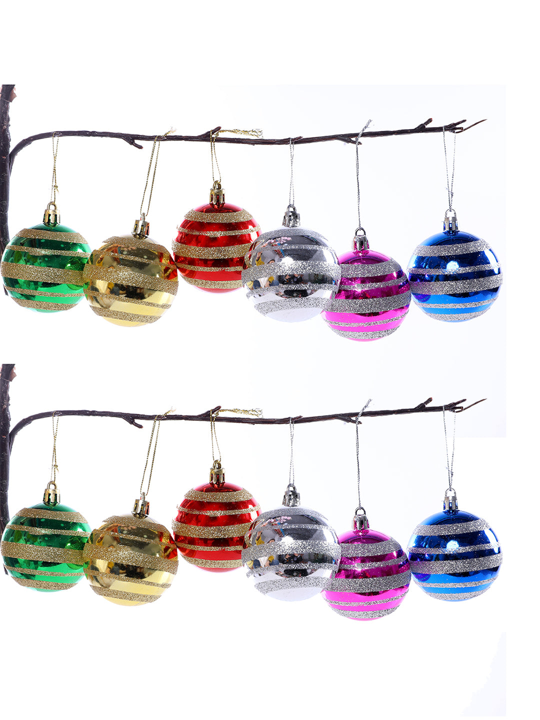 Set Of 12 Vivid Holiday Hues Ornaments