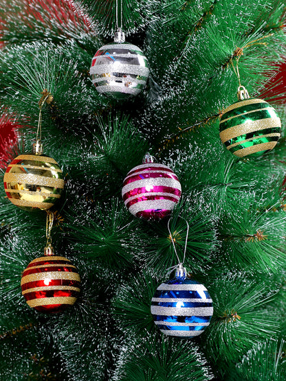 Set Of 12 Vivid Holiday Hues Ornaments