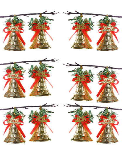 TAYHAA12 Pcs Red & Green Chiming Christmas Bells