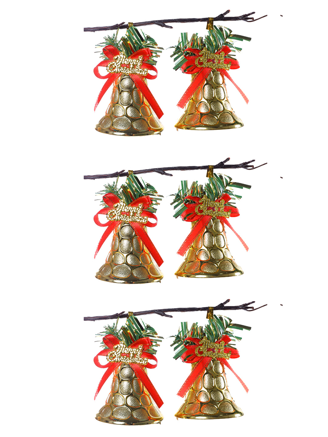 TAYHAA12 Pcs Red & Green Chiming Christmas Bells