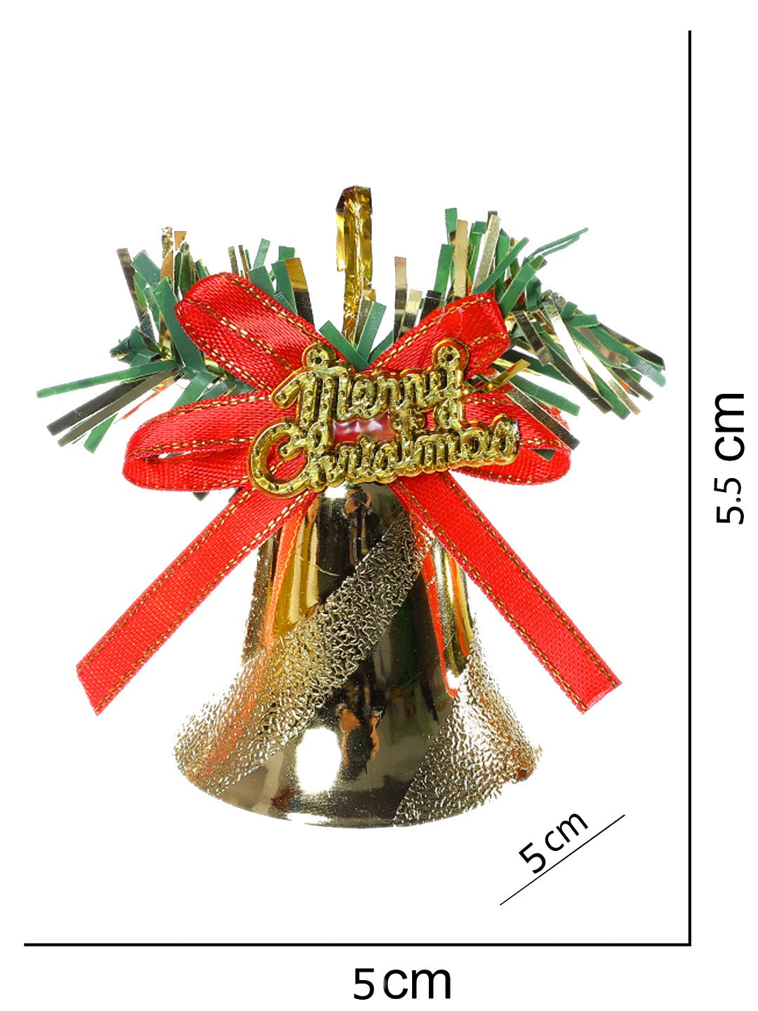 Set Of 12 Red Glittering Harmony Bells