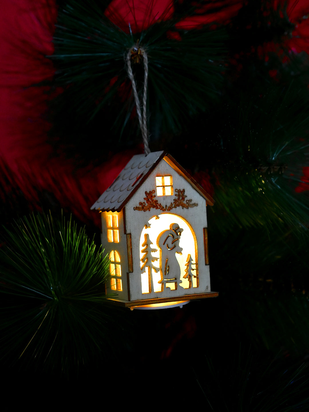 White & Brown Plastic Christmas Decor