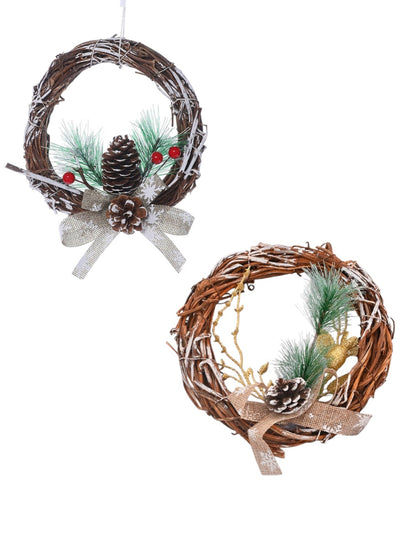 Set Of 2 Holiday Charm Wreath