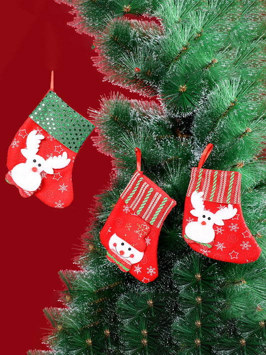 Set of 3 Joyful Christmas Stocking Ornament