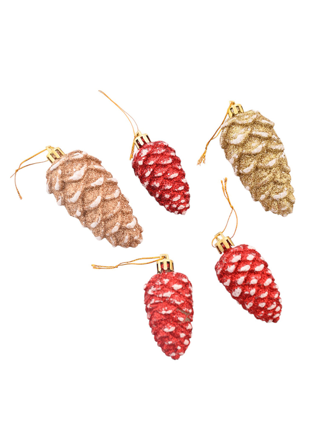 Set Of 5 Pinecones Ornaments For Decor