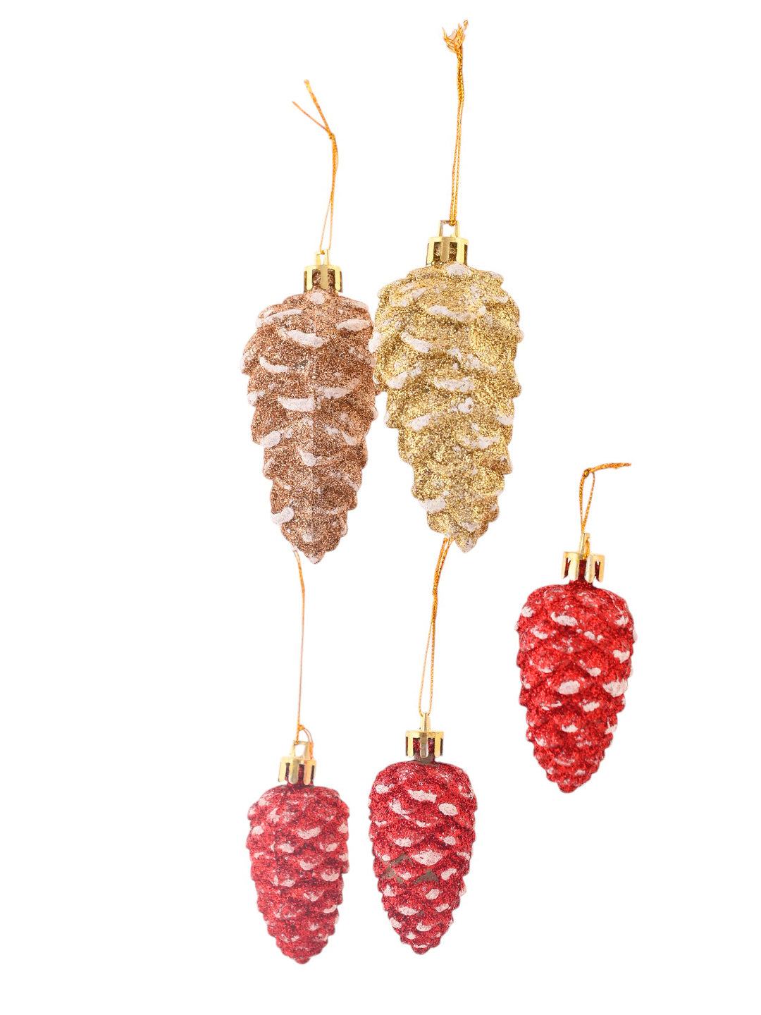 Set Of 5 Pinecones Ornaments For Decor
