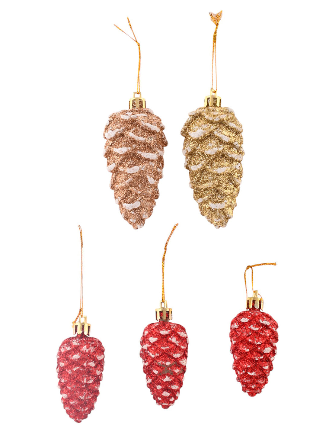 Set Of 5 Pinecones Ornaments For Decor