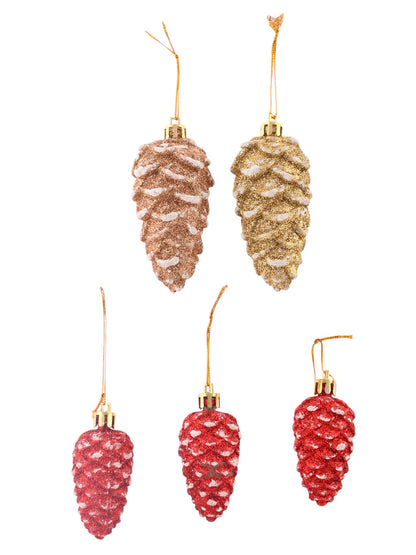 Set Of 5 Pinecones Ornaments For Decor