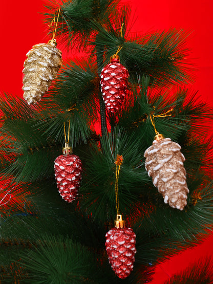 Set Of 5 Pinecones Ornaments For Decor