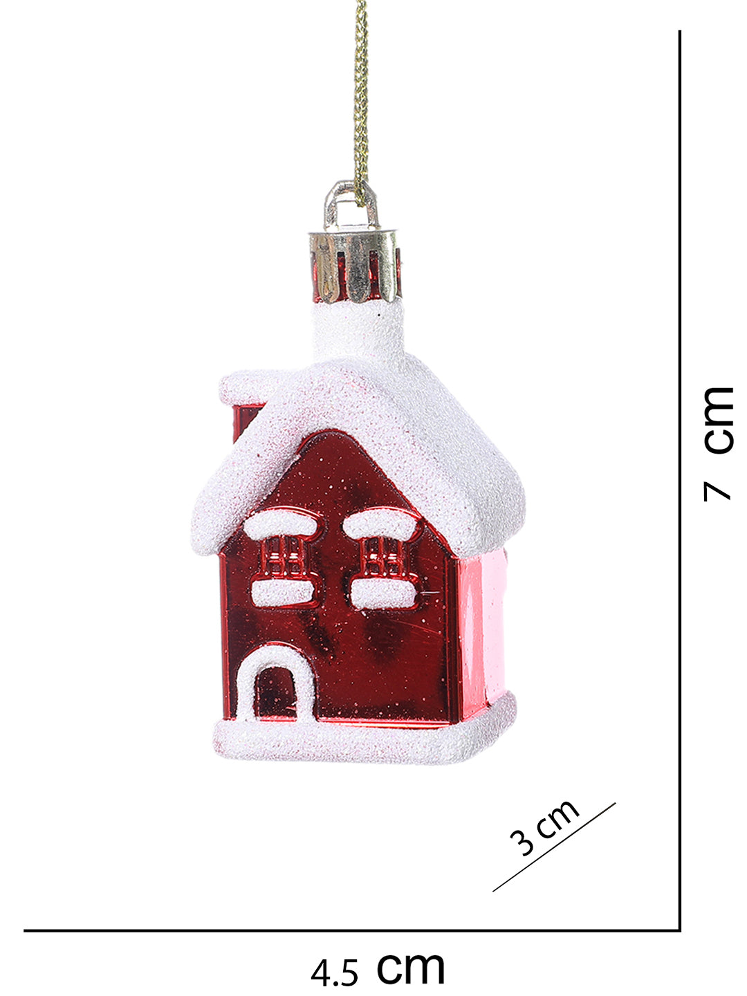 Set Of 8 Red & White Snowy Home Hangings
