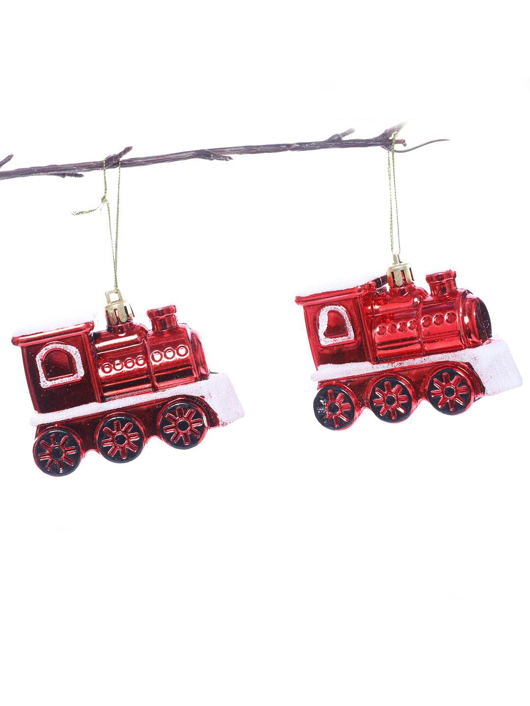 Set Of 4 Red & White Santa's Express Miniature Train