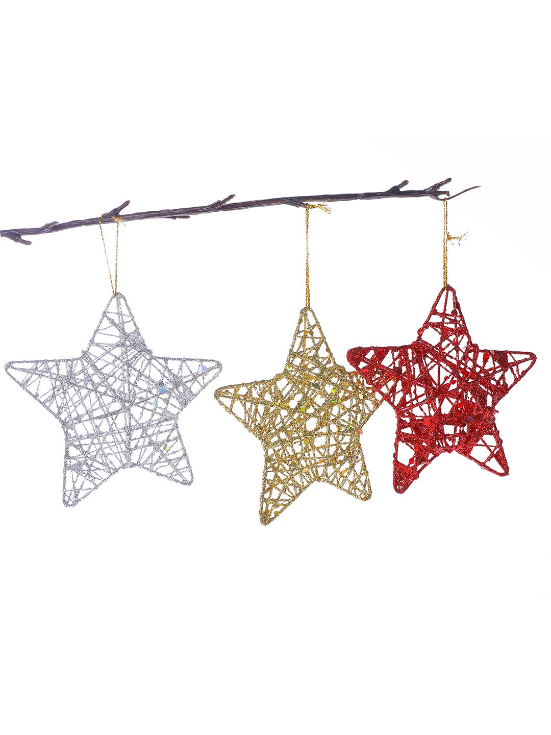 Set of 6 Chic Metallic Star Ornaments