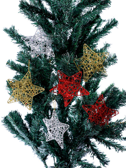 Set of 6 Chic Metallic Star Ornaments