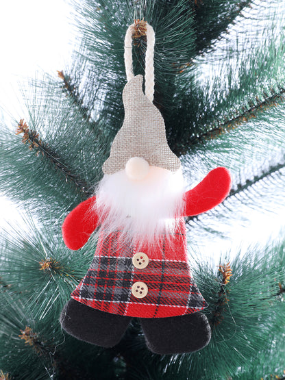 Set Of 2 Whimsical Felt Santa Ornament