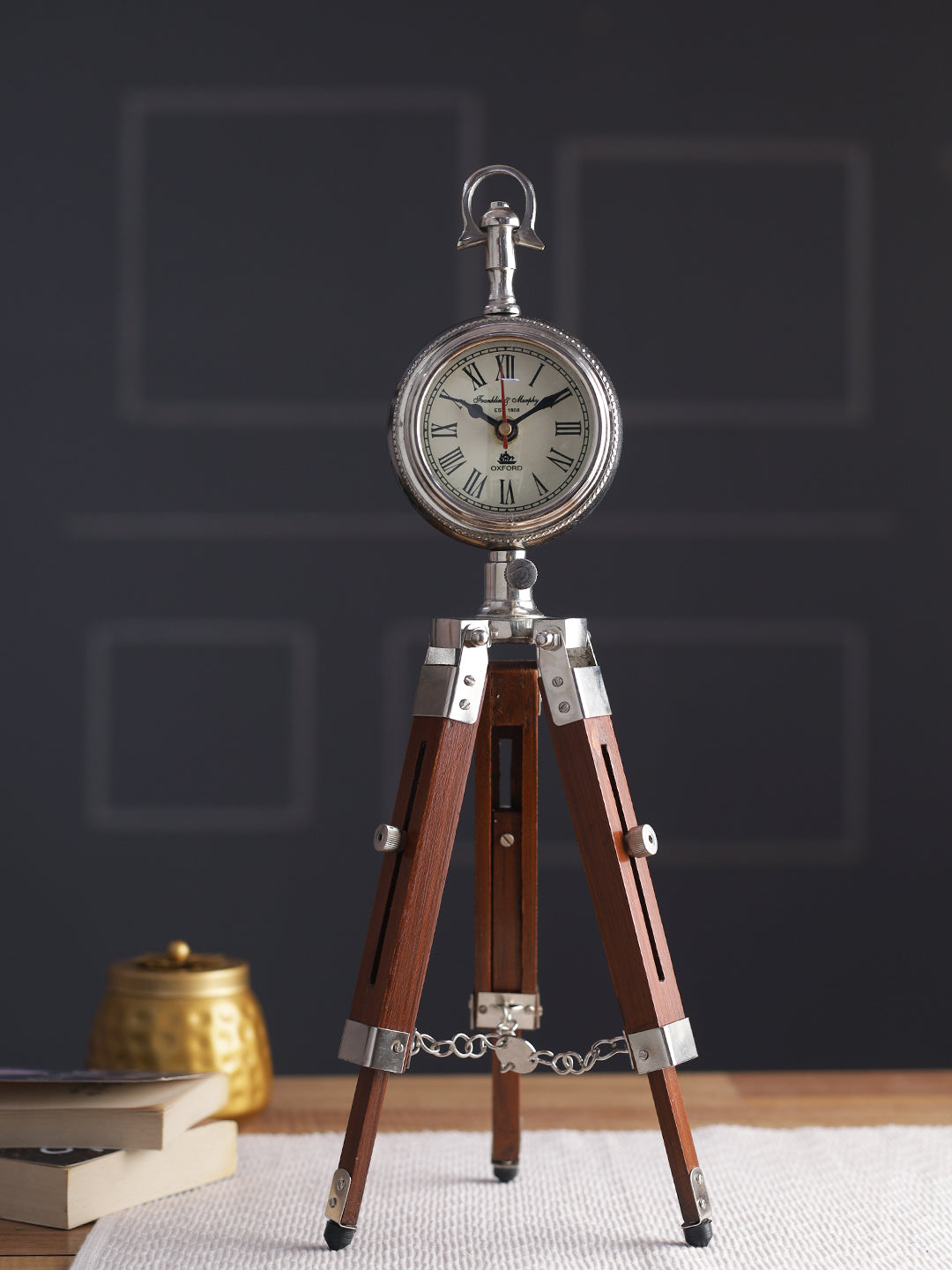 Adjustable Tripod style Wooden clock