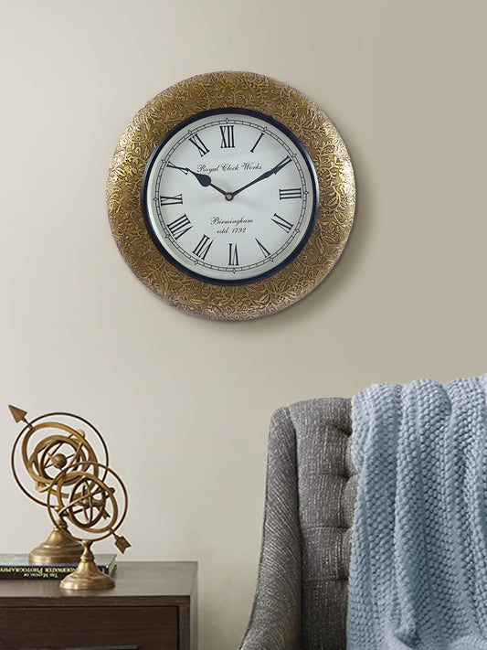 Designer Brass Finish Wall Clock