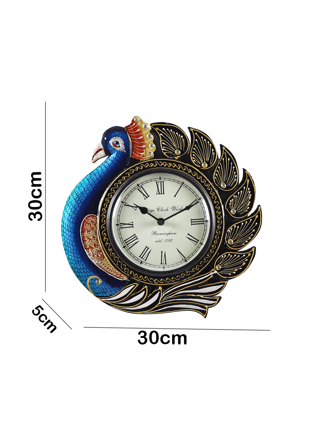 Peacock MDF Wall Clock