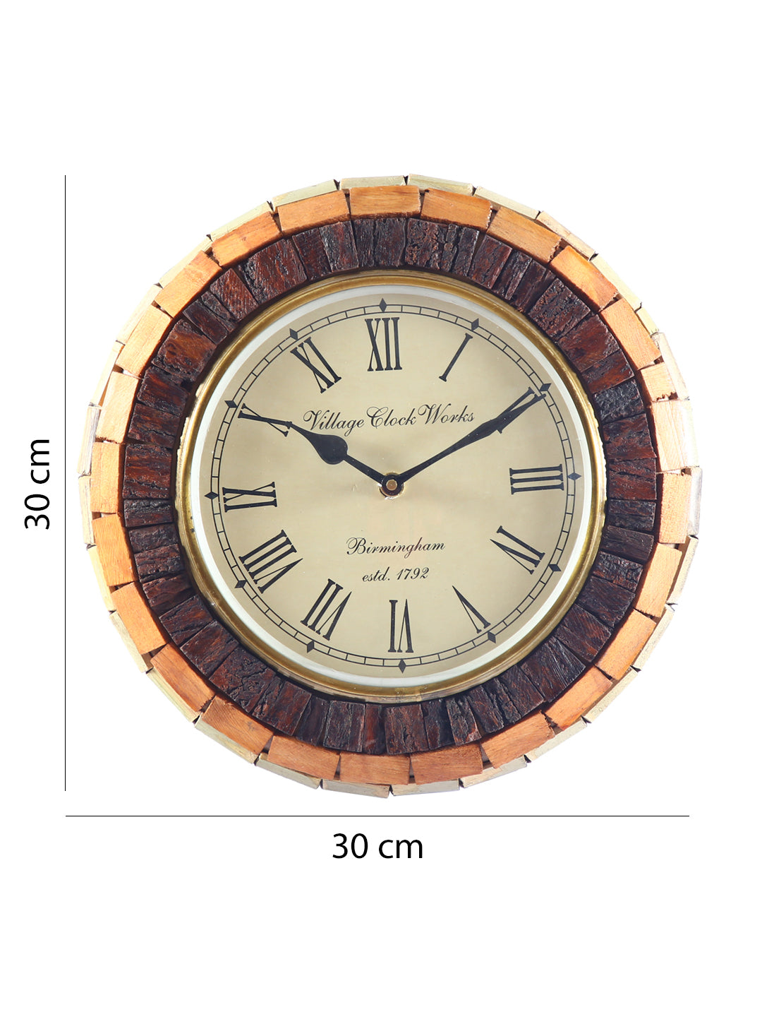 Wooden Bricks Wall Clock