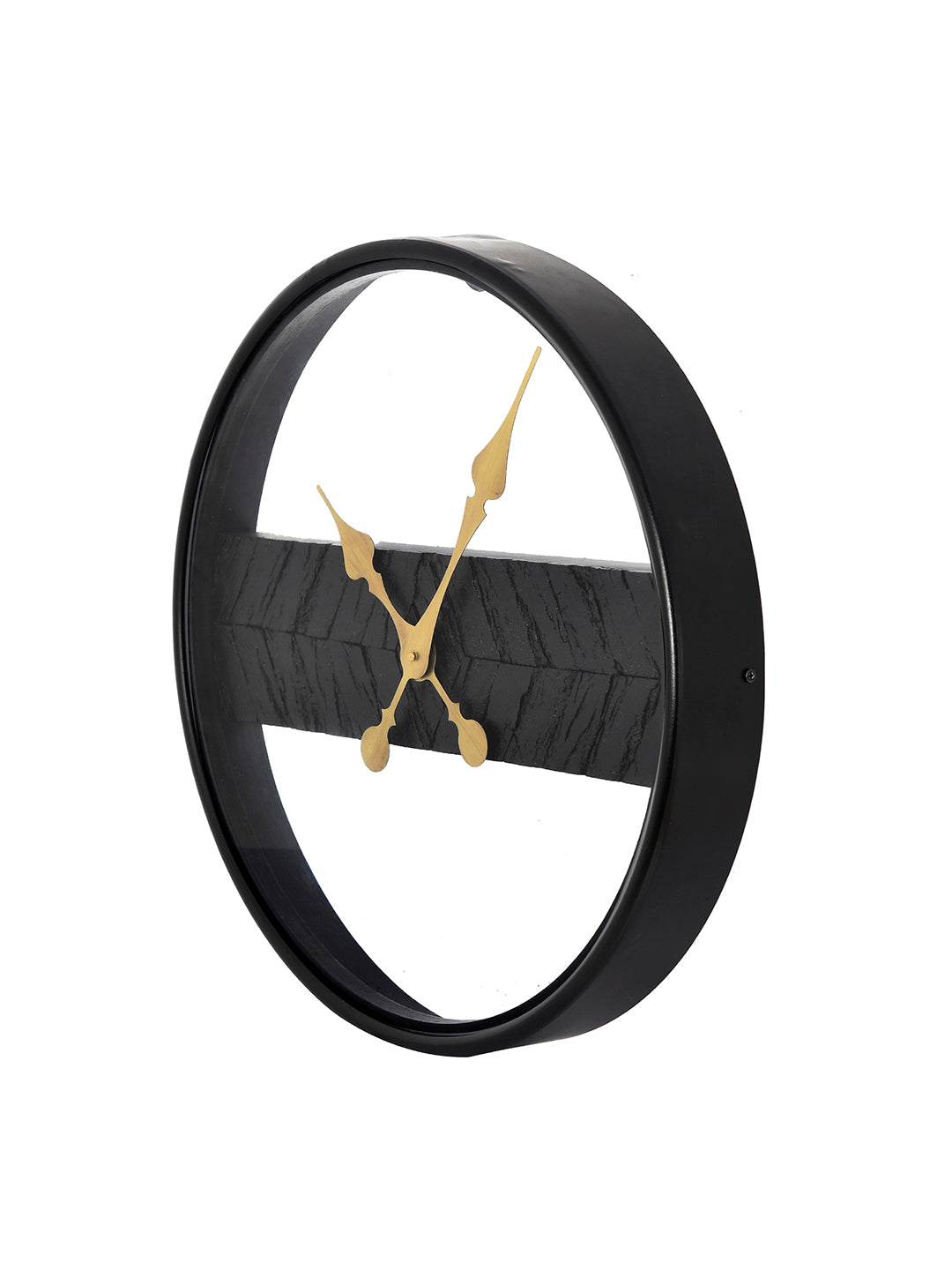 Numberless Metal Black Wall Clock