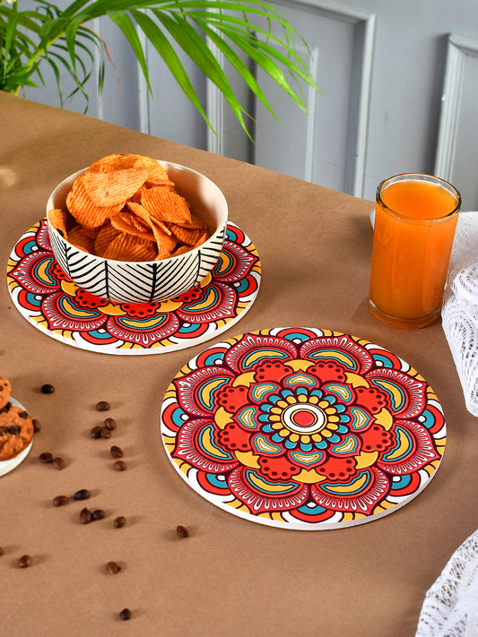 Set of 2 Delightful Mandala Coasters