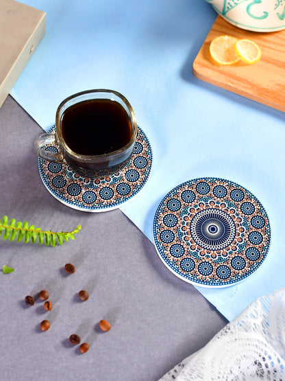 Set of 2 Exquisite Floral Printed Coasters