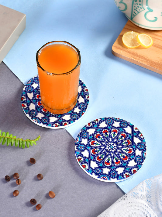 Set of 2 Exquisite Floral Printed Coasters