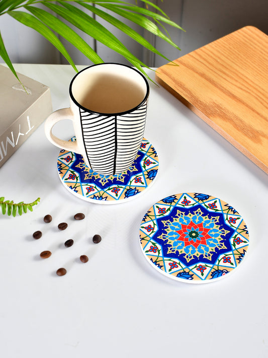 Set of 2 Exquisite Floral Printed Coasters