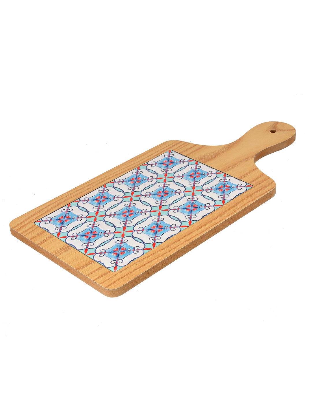 Ceramic Serving Platter with Wooden Handle