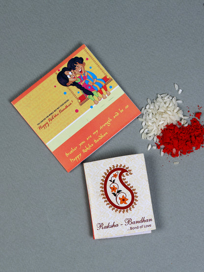 Set of 2 Traditional Beaded Rakhi with Kalash Motif