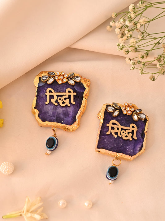 Purple Siddhi Riddhi Agate Decor