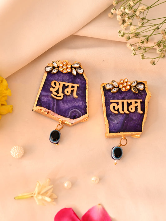 Shubh Labh Purple Agate Hanging