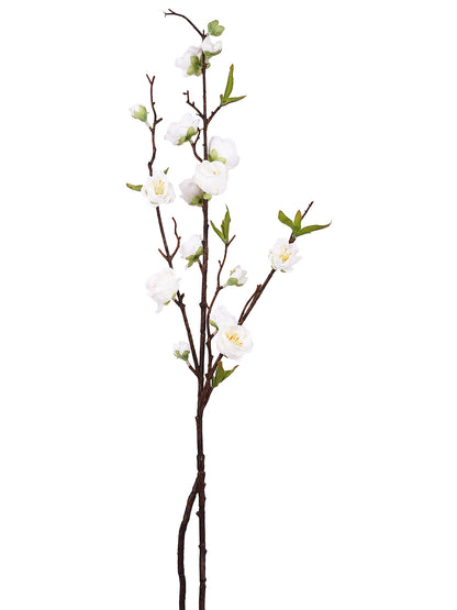 White & Green 2 Pieces Cherry Blossom Artificial Flower
