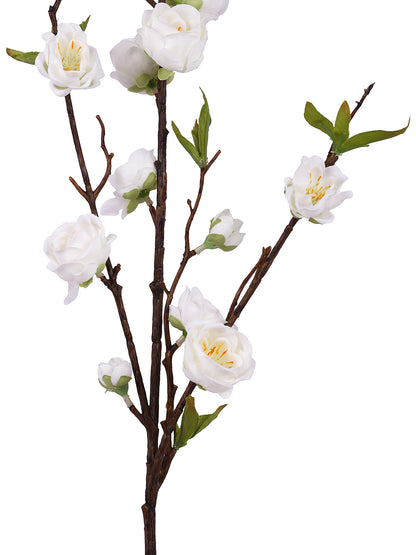 White & Green 2 Pieces Cherry Blossom Artificial Flower