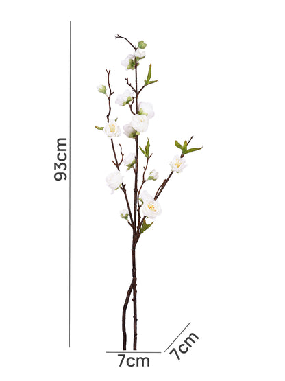 White & Green 2 Pieces Cherry Blossom Artificial Flower