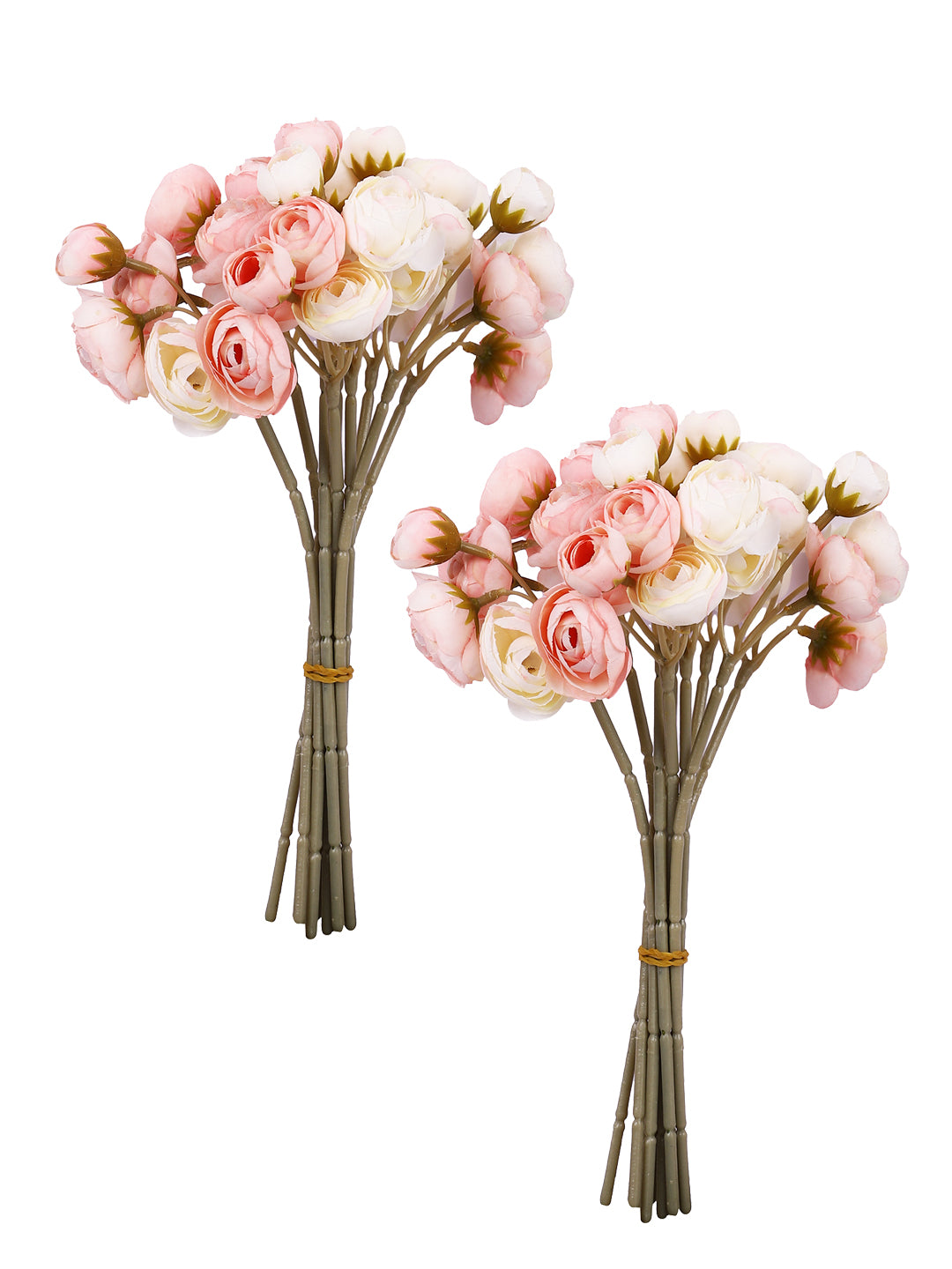 Pink & Brown 2 Pieces Rose Artificial Flower