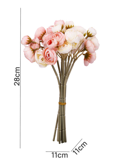 Pink & Brown 2 Pieces Rose Artificial Flower