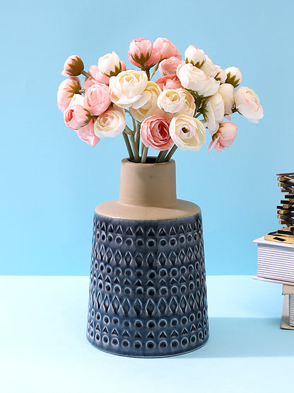 Pink & Brown 2 Pieces Rose Artificial Flower