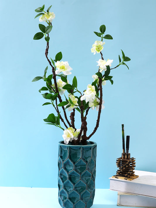 White & Green Gardenia Artificial Flower